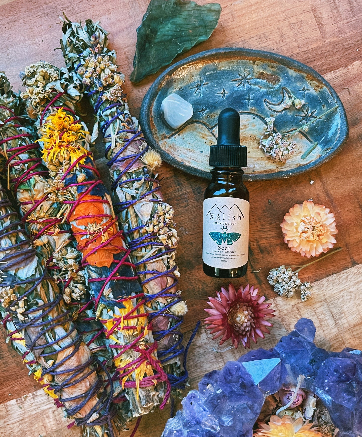 Seer Flower Essence {Passionflower, Cactus Flower, Artemisia absinthum, Angelica & Moonstone gem essence}