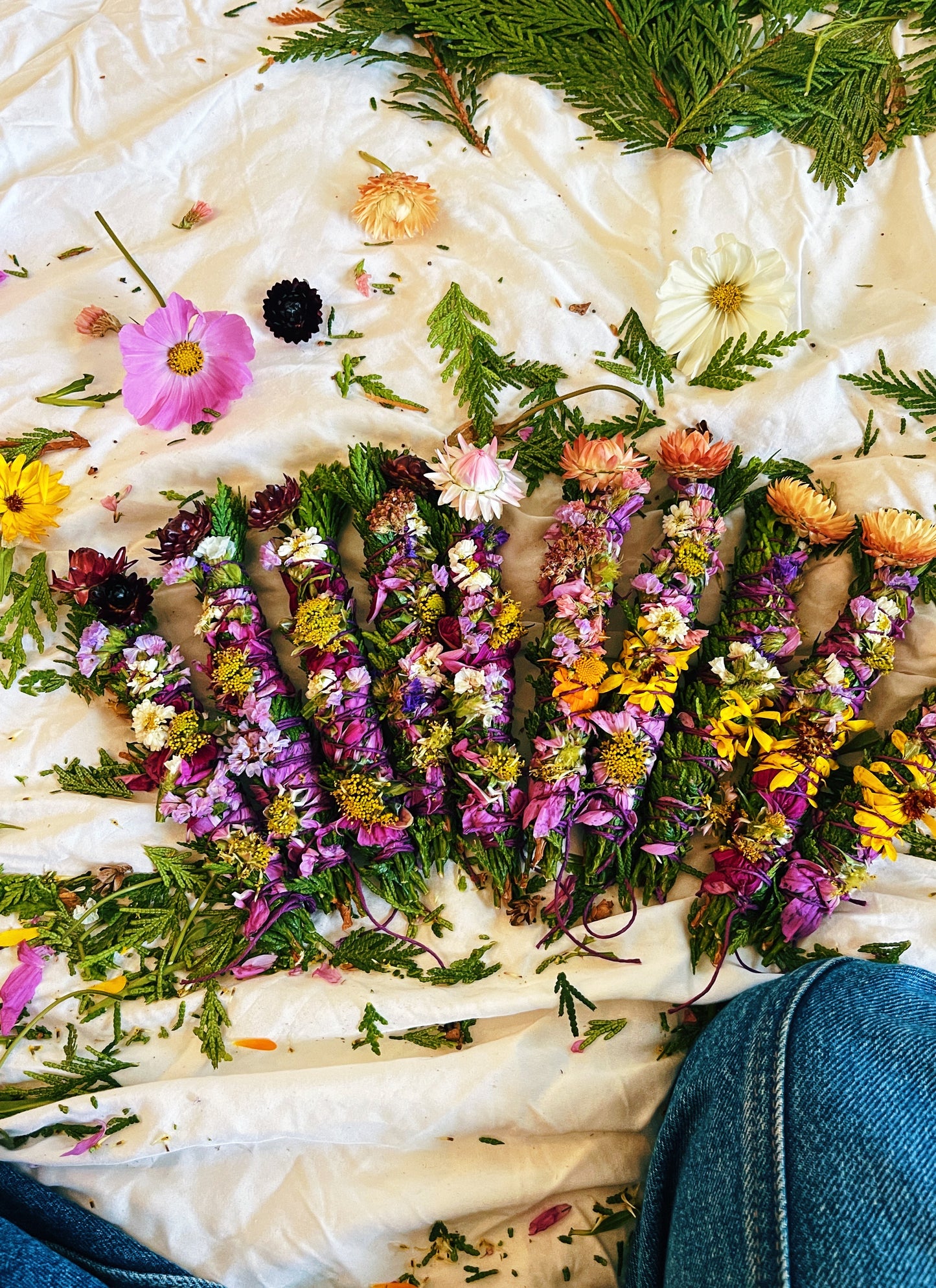 Cedar + Strawflower Wands