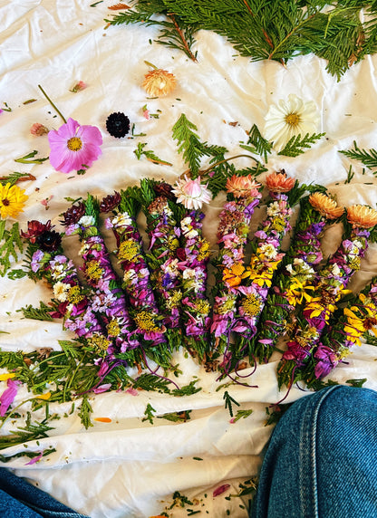 Cedar + Strawflower Wands
